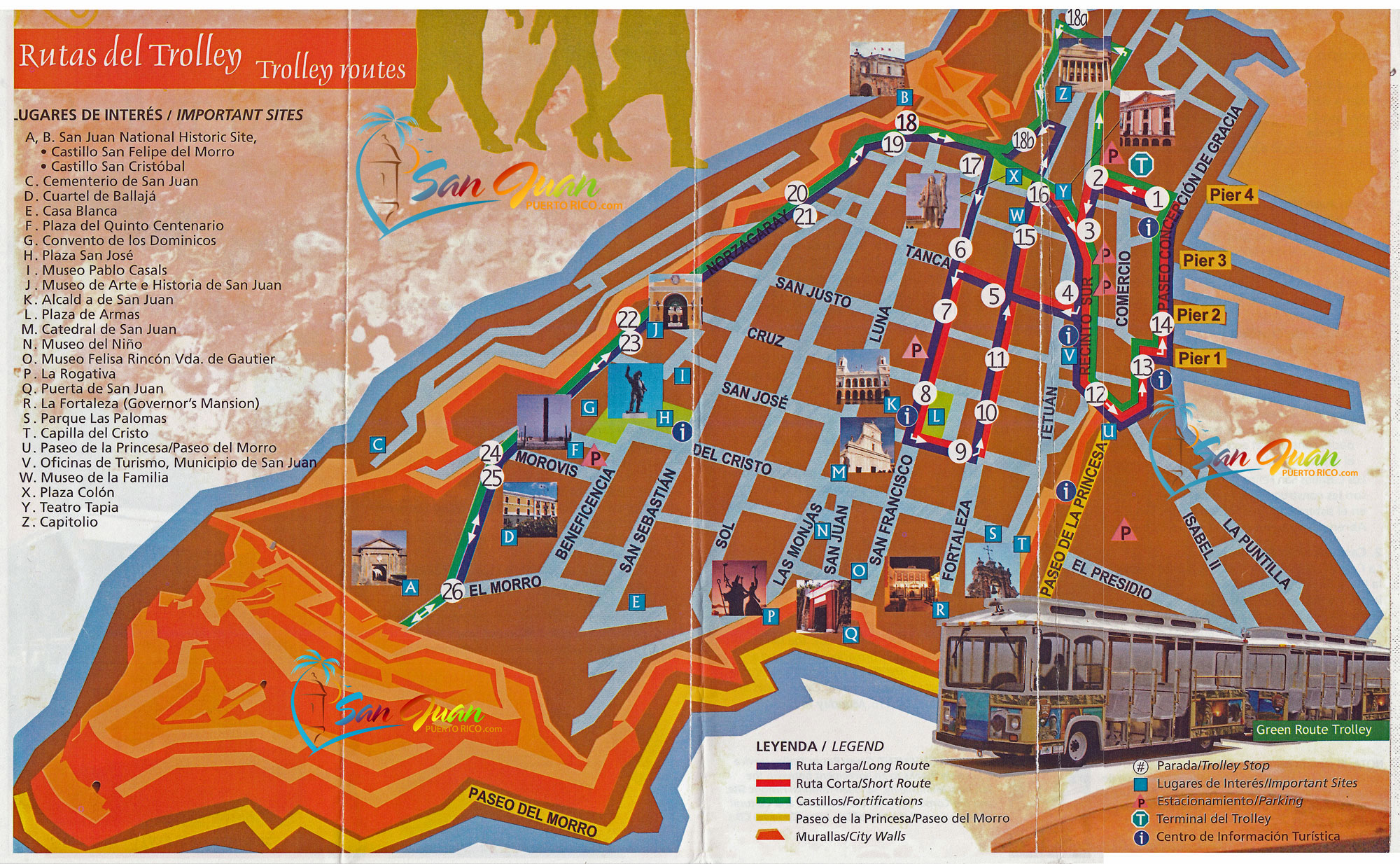puerto rico walking tour of old san juan walking tour map
